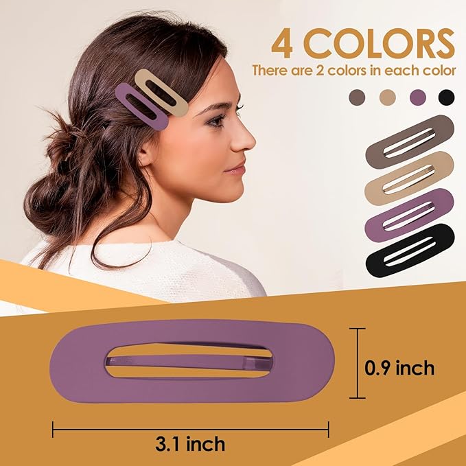 Small Flat Hair Clips for Women Lay Down Clips for Thin Hair Accessories 8pack