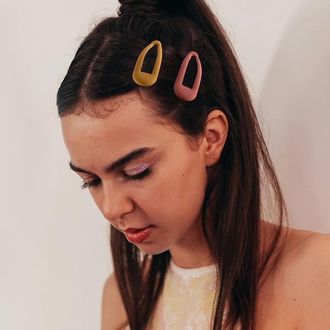 Small Hair Barrettes For Women No Slip Metal Snap Clips For Thin And Fine Hair,Matte Multiple Yellow Orange,20 PCS,1.97 x 0.5 Inch.