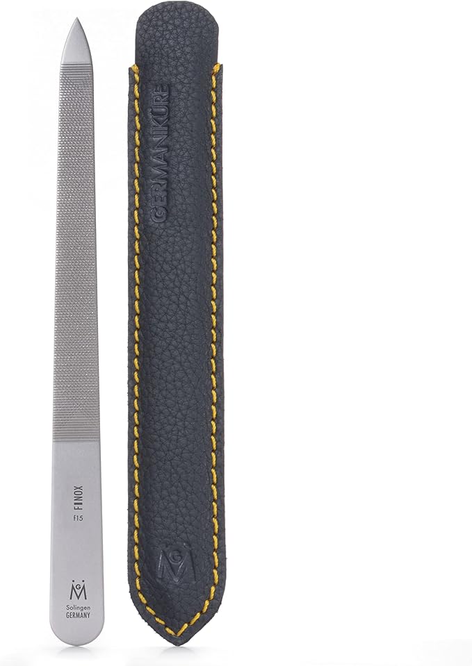 GERMANIKURE Original Triple Cut Metal Nail File, Double Sided FINOX Stainless Steel, Ethically Made in Solingen Germany
