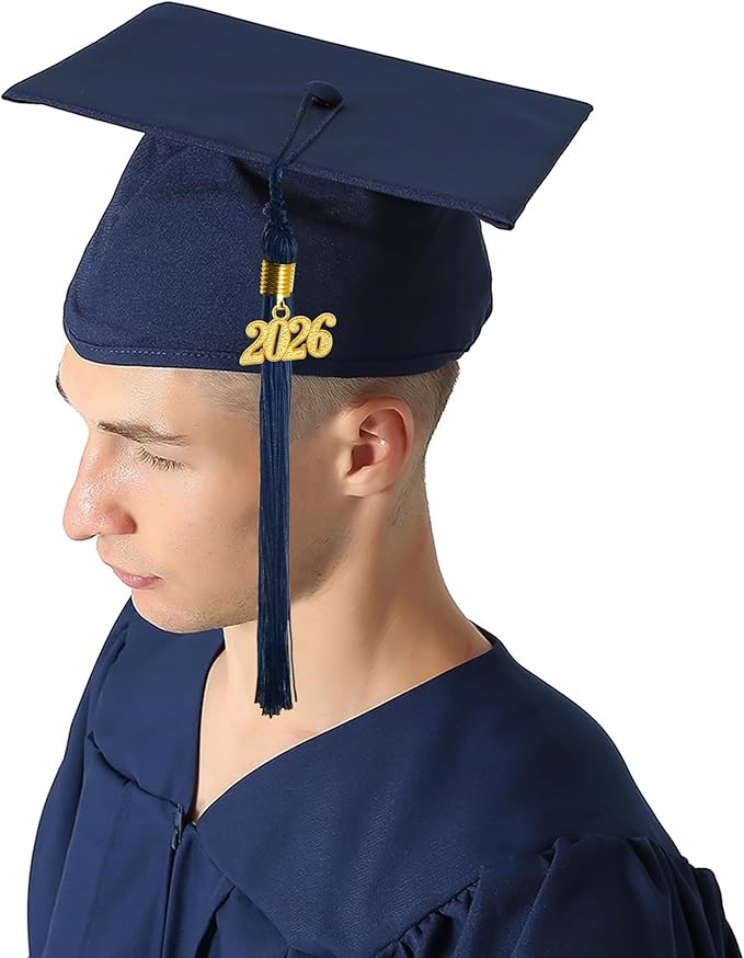 GraduationMall Matte Graduation Cap with 2026 Tassel for High School & Bachelor