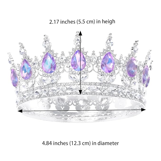 Queen Crown for Women Crystal Tiara for Women Rhinestone Wedding Headband for Bride Hair Accessories for Costume Birthday Party Prom