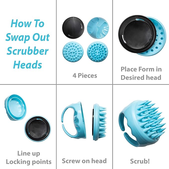 Hair Scalp Massager and Shampoo Brush - 2-Pack Silicone Scalp Scrubber for Shower and Dandruff Removal - Ergonomic Design Hair Brush for Wet and Dry Use - Encourages Hair Growth