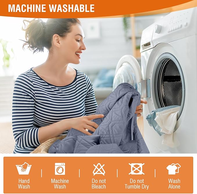 VANSOFY 100% Waterproof Recliner Chair Covers, Recliner Cover Non-Slip Dog Chair Cover Furniture Protector Washable Slipcover with Pocket, Elastic Straps for Pets, Dogs(Slate Gray, 30")