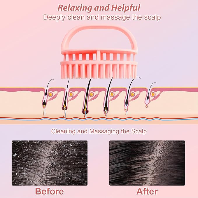 DUAIU Hair Oil Applicator with Continuous Spray Bottle Hair Scalp Massager, Silicone Root Comb Applicator Bottle Shampoo Brush and Mister Spray Bottles for Hair Dye and Hair Care