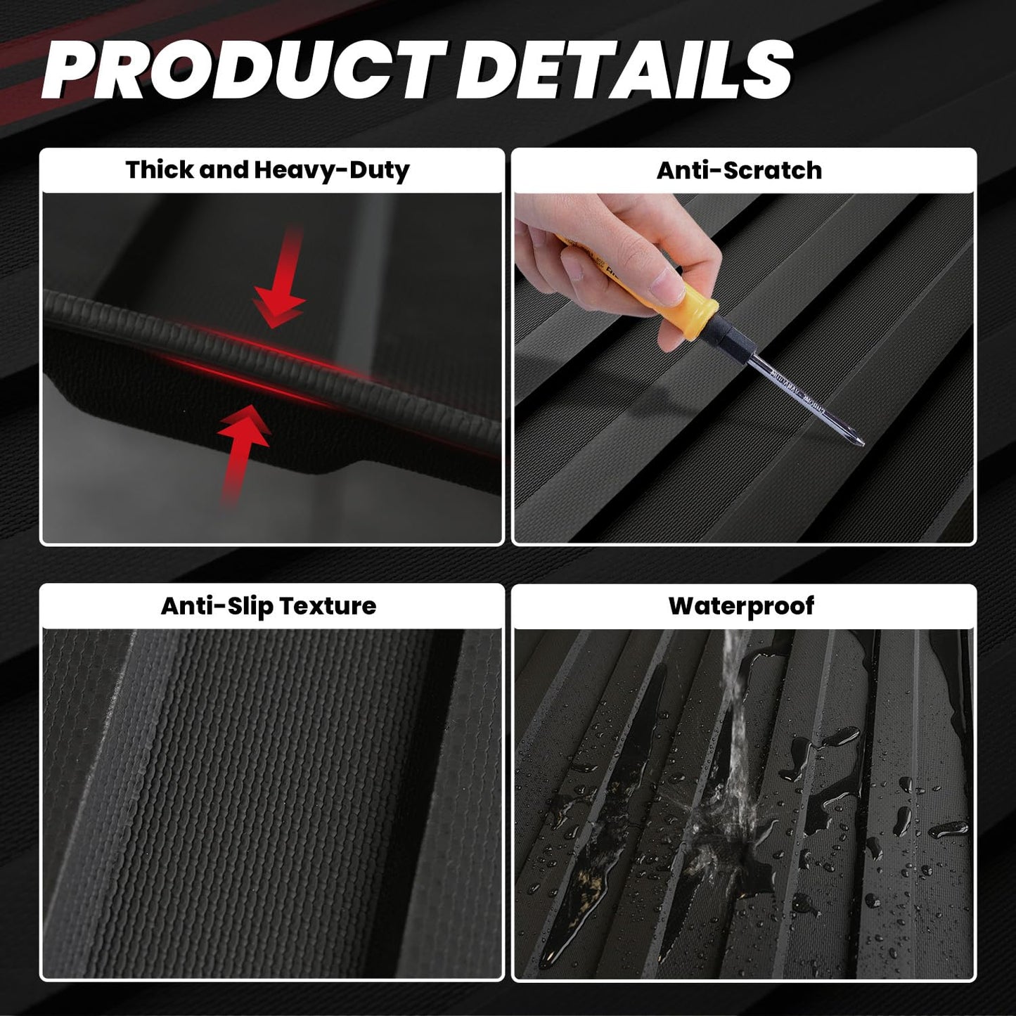 LASFIT Truck Bed Mat 2019-2026 for Chevrolet Chevy Silverado 1500 | GMC Sierra 1500 (Only Fit 5.8FT Bed), Bed Liner for Chevy Silverado GMC Sierra 1500, Not Fit Optional CarbonPro Bed