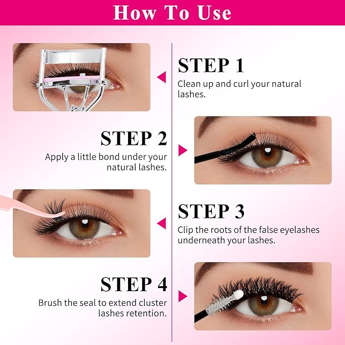Lash Clusters Kit DIY Lash Extension Kit Cluster Lashes Kit+Bottom Lashes+Spikes Eyelash Extensions with Lash Bond and Seal,Lash Remover,Tweezers RITALASH(30D 50D 60D 80D+Bottom Lashes+Spike Lash Kit)