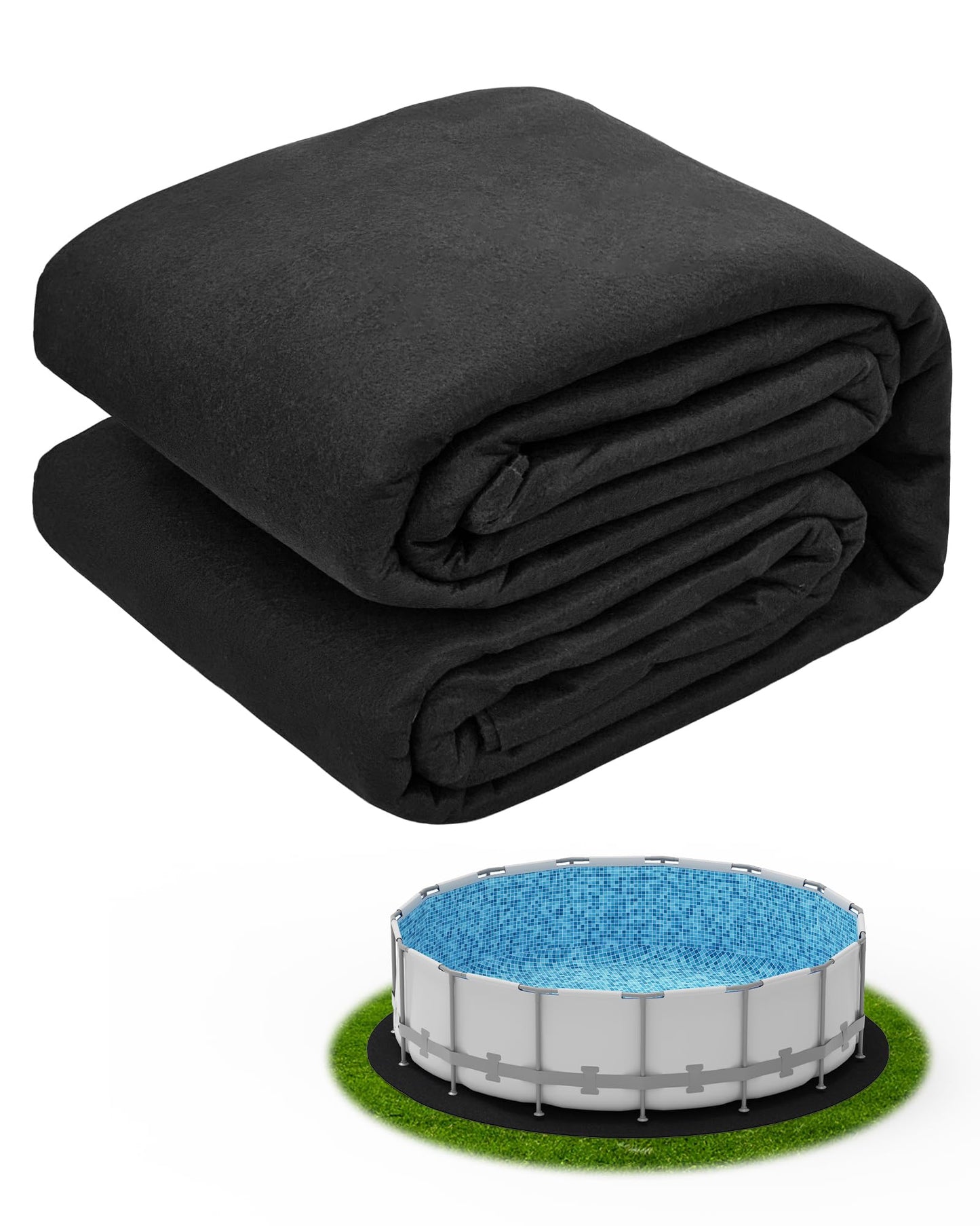 Mosenpol 15 FT Round Pool Liner Pad for Above Ground Pool, Durable Pre-Cut Under Pool Padding, Puncture Protection and Extend Liner Life