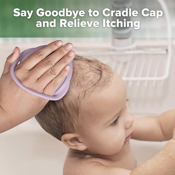 haakaa Silicone Shampoo Brush - Cradle Cap Brush Comb - Baby Hair Scrubber - Newborn Essentials Must Haves - 1pk-Lavender