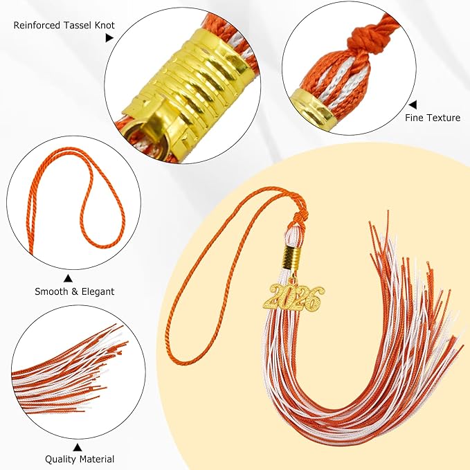 GraduationMall Single&Multiple Color Graduation Tassel with 2026 Year Charm 9"