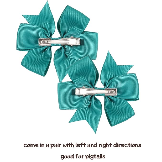 Choicbaby Hair Bows for Girls, 3" Grosgrain Ribbon Pinwheel Hair Bows for Toddler Girls, Pack of 80