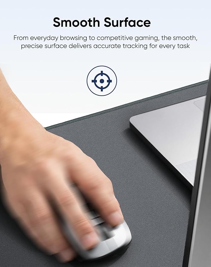 Waterproof Large Gaming Mouse Pad with Durable Stitched Edges, Non-Slip Rubber Base, Grainy Jacquard Mouse Mat Desk Pad for Home Office Gaming, 31.5''x11.8''x0.12'', Matte Gray
