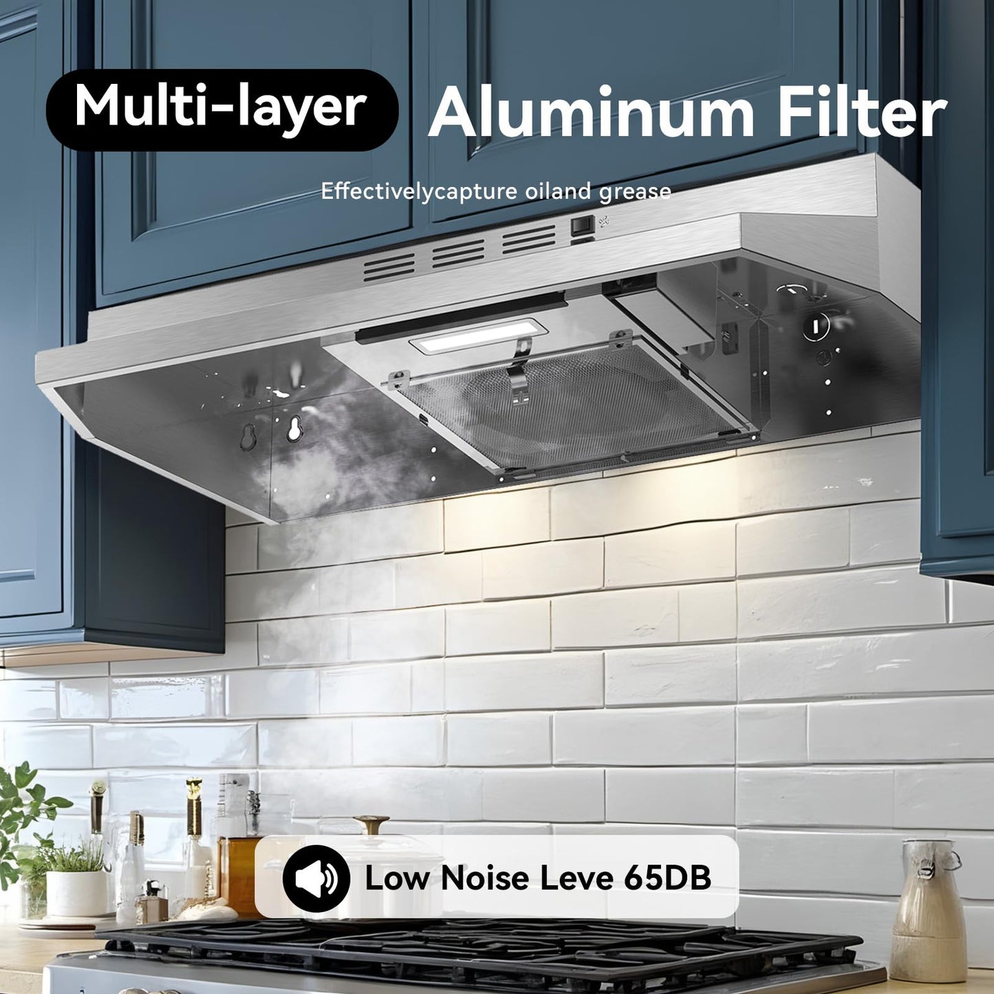 VIKIO HOME VKH-RC15-30-13 Range Hood, Stainless Steel Original Color