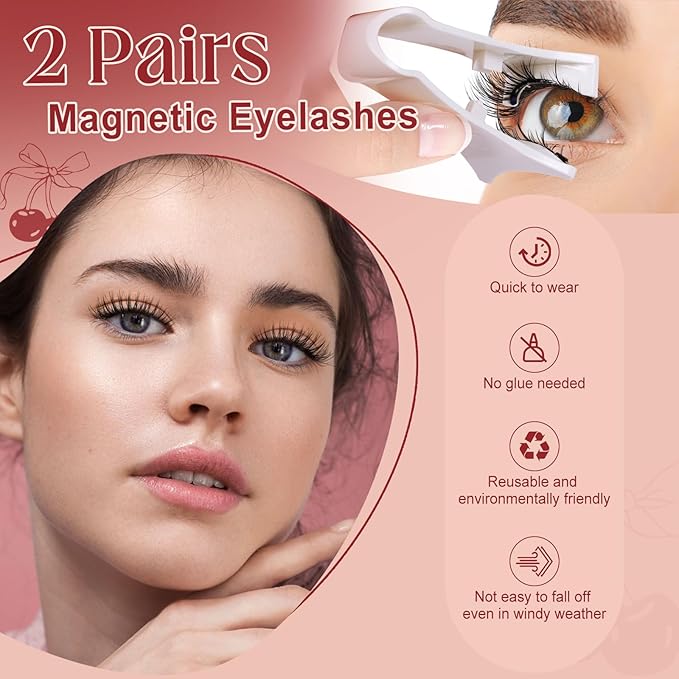 Higu clace Magnetic Eyelashes with Applicator Soft Magnetic Lashes Natural Look Wispy Magnet Lashes Easy to Wear and Remove Ã¯Â¼ÂNZH-G04Ã¯Â¼Â