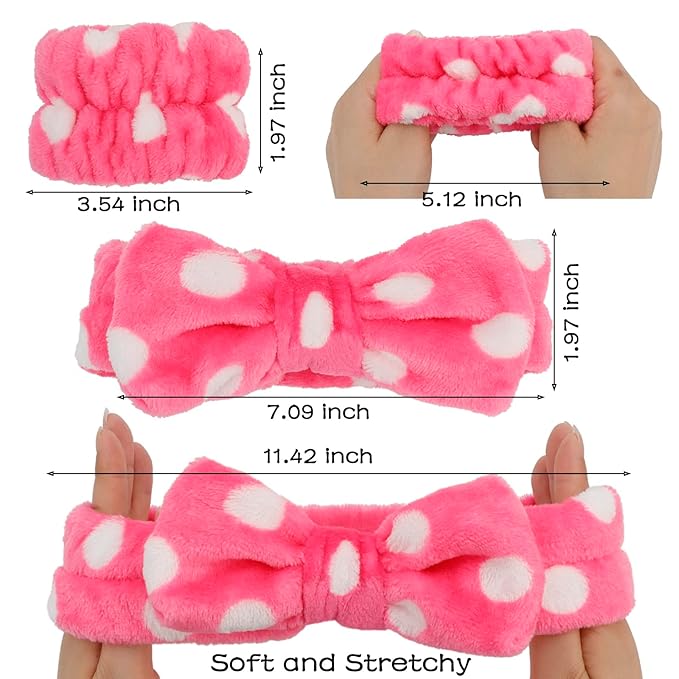 Chanaco 12PCS Spa Makeup and Skincare Set - Microfiber Headbands, Wrist Towels, and Face Wash Wristbands for Women