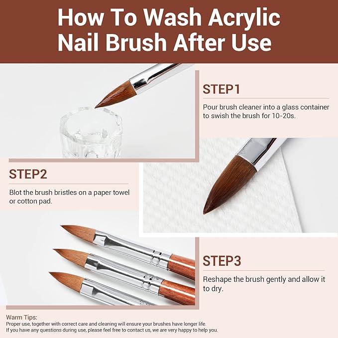 Modelones Kolinsky Acrylic Nail Brush Pure Kolinsky Hair Acrylic Red Wood Handle with Sturdy Alloy Tube Round Shaped Professional Nail Brushes Manicure Tool Salon DIY (Size 12#)