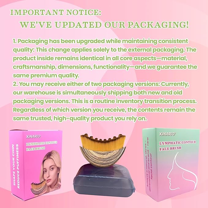 Lymphatic Contour Face Brush - Manual Lymphatic Drainage Massager for Facial Sculpting & Glowing Skin; Ergonomic Waterproof Brush for Morning De-Puffing, Travel Skincare Tool, Ideal Gift for Her