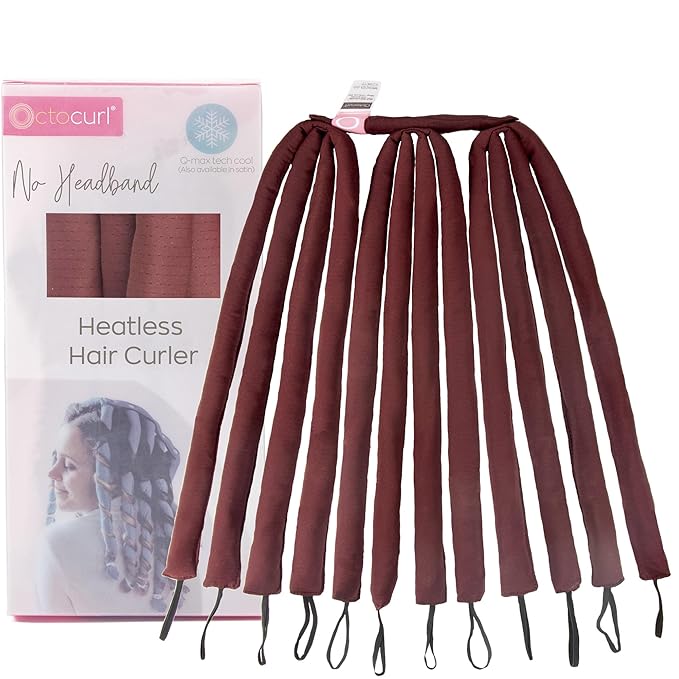 Octocurl No Headband Heatless Curlers for Medium to Thin Hair Ã¢ÂÂ Lightweight Curling System for Controlled, 360ÃÂ° Heat-Free Curls