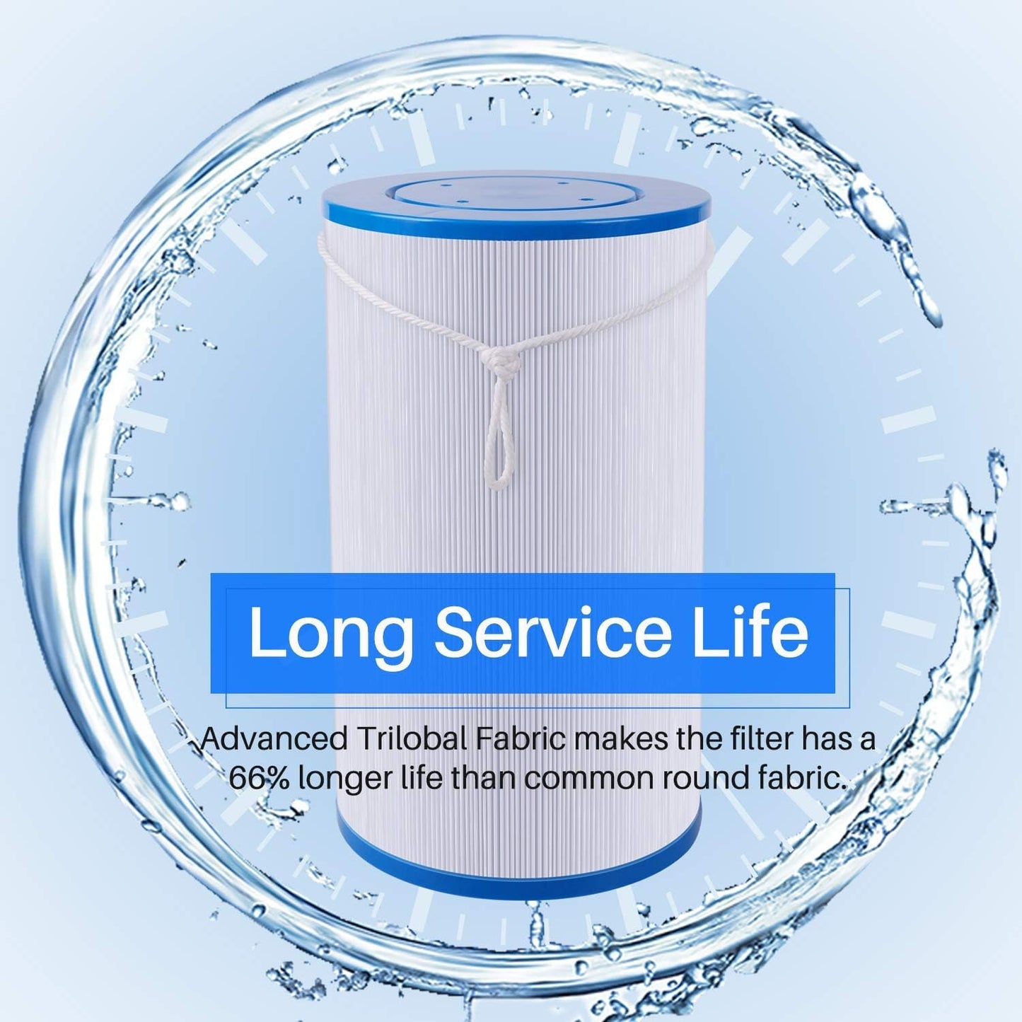 POOLPURE Spa Filter Replaces Watkins 303279, PFF42TC-P4, 5CH-37, 78460, FC-2402, Lifesmart, Freeflow, AquaTerra, Hydromaster, Grandmaster, Simplicity, Bermuda Hot Tub Filters 1PACK