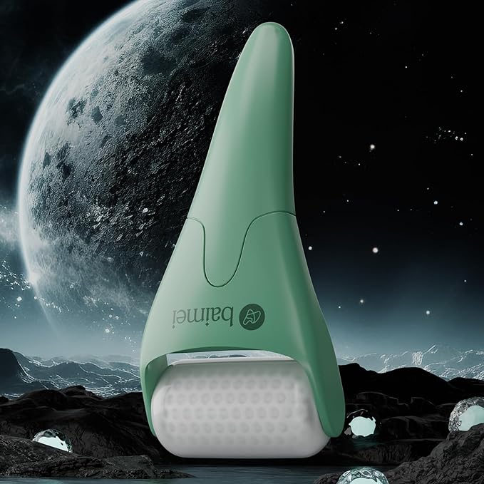 BAIMEI IcyMe Cryotherapy Ice Roller and Gua Sha Facial Tools Reduces Puffiness, Skin Care Tools for Face Massager Self Care Gift for Men Women - Green