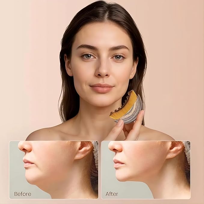 2 Pcs Facial Lymphatic Drainage Brushes Set for Face Contour Jawline Sculpting Real Dry Massage Tool with Soft Bristle for Puffiness Relief Skin Tightening & Natural Glow Professional Beauty Care Set