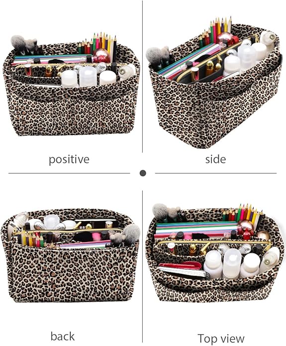 LEXSION Felt Purse Bag Organizer Insert with zipper Bag Tote Shaper Fit Speedy Neverful PM MM