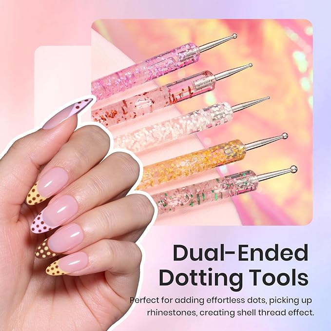 Beetles 31pcs Nail Art Brushes, Dotting Tools, Nail Art Pens, Dust Brush, Striping Liner Fingernail Drawing Pens with Palette Holder All in One for Starter Manicure Design Set