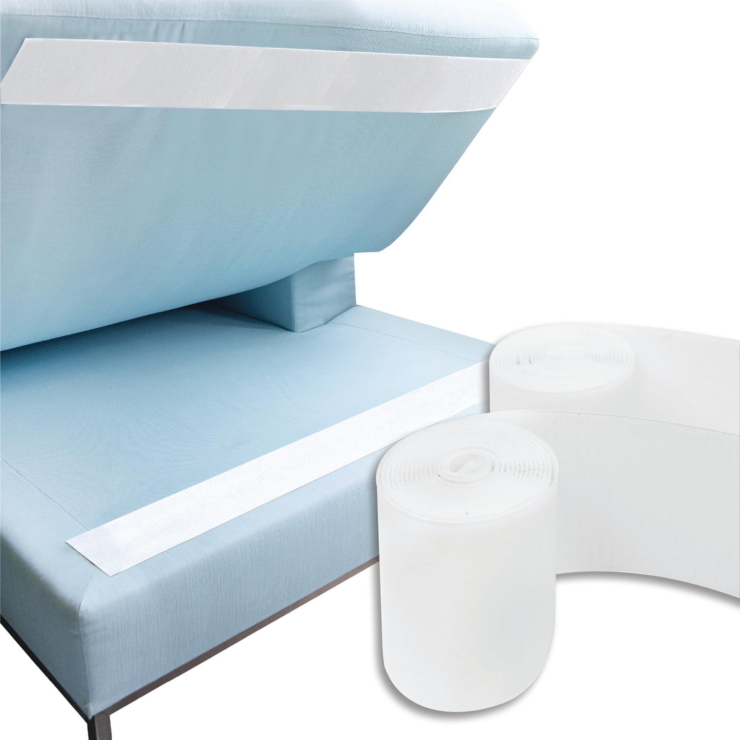 ECOHomes Heavy Duty Strips for Couch Cushions 4 Inch x 6.5 FT Keep Sofa Cushions from Sliding - Adhesive Hook and Loop Tape Roll to Prevent Sliding Couch Cushion, Outdoor Non Slip Furniture Grip White