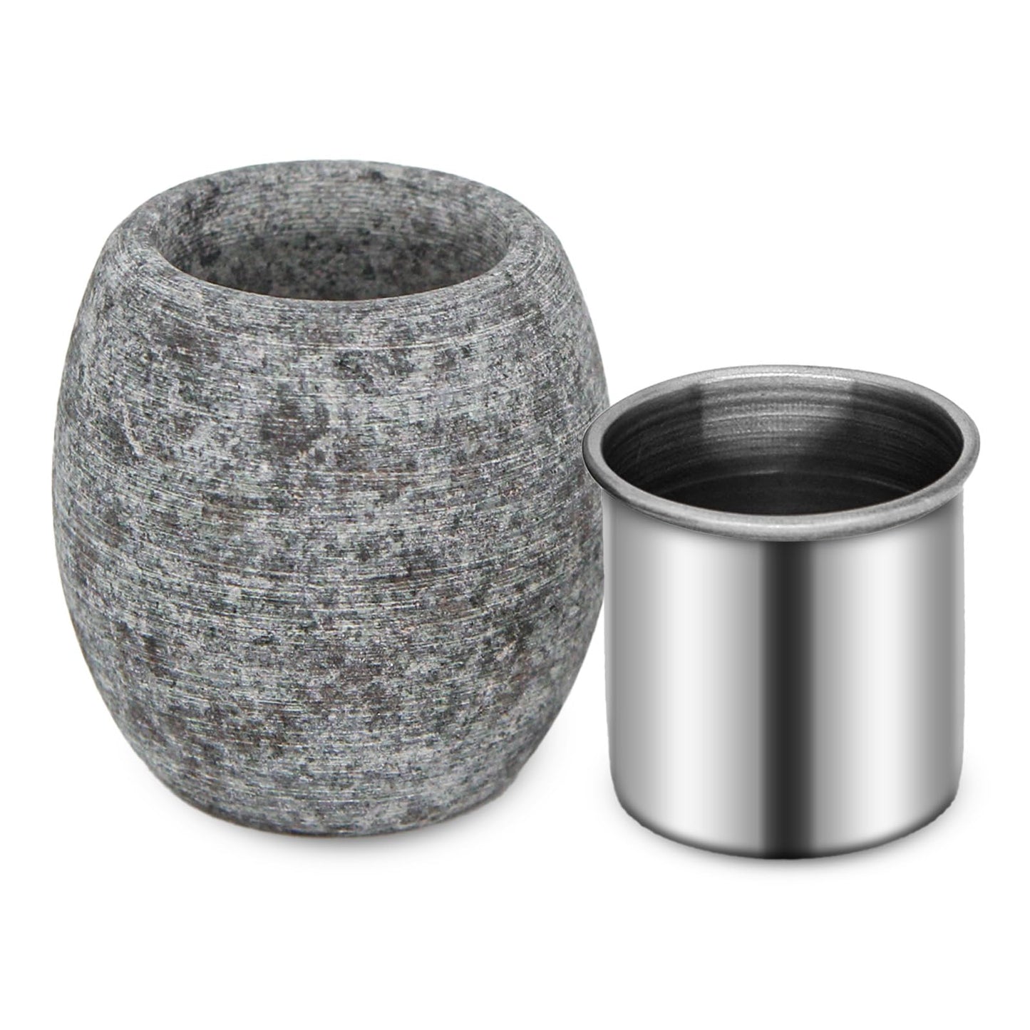 MXMZHXU Sauna Aromatherapy Stone, Sauna Essential Oil Diffuser, Natural Rock with Stainless Steel Bowl for Essential Oils, Spa Accessories