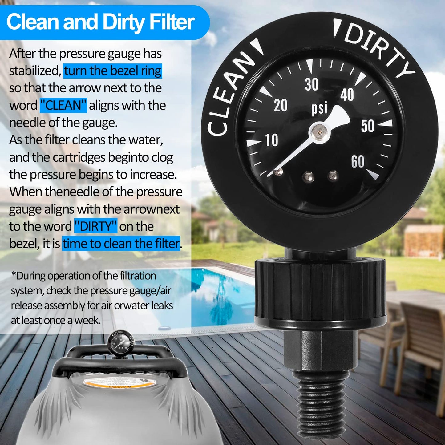 LAIKOU R0357200 Air Gauge Release Valve Assembly Replacement Compatible with Zodiac Jandy CV & CL, DEV & DEL, JS Series Pool and Spa Filters (R0357200)