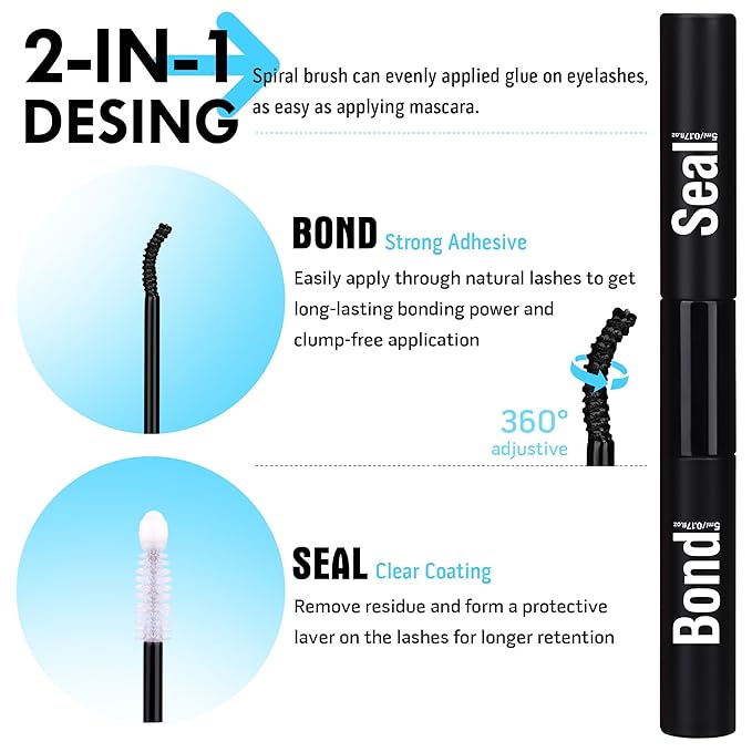 Geeneiya Lash Extension Kit Thick Cluster Lashes DIY Eyelash Extension Kit Individual Lashes Kit with Lash Bond and Seal Glue, Lash Applicator, DIY at Home for Beginners(Thick 60D+80D, 280Pcs)