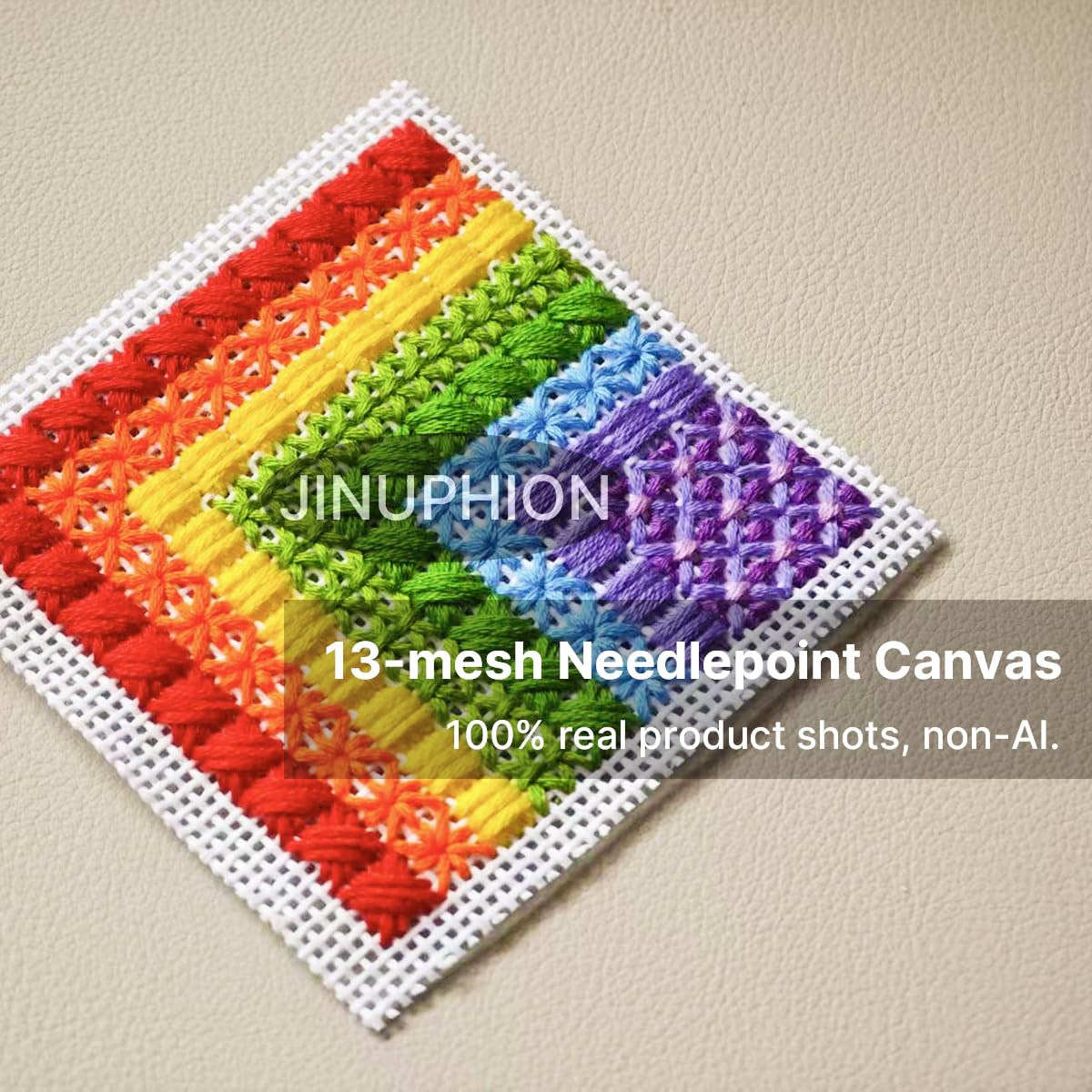 Needlepoint Canvas, 13-Mesh, 20" X 17", Beige Needlepoint Canvas Embroidery Blank Cloth