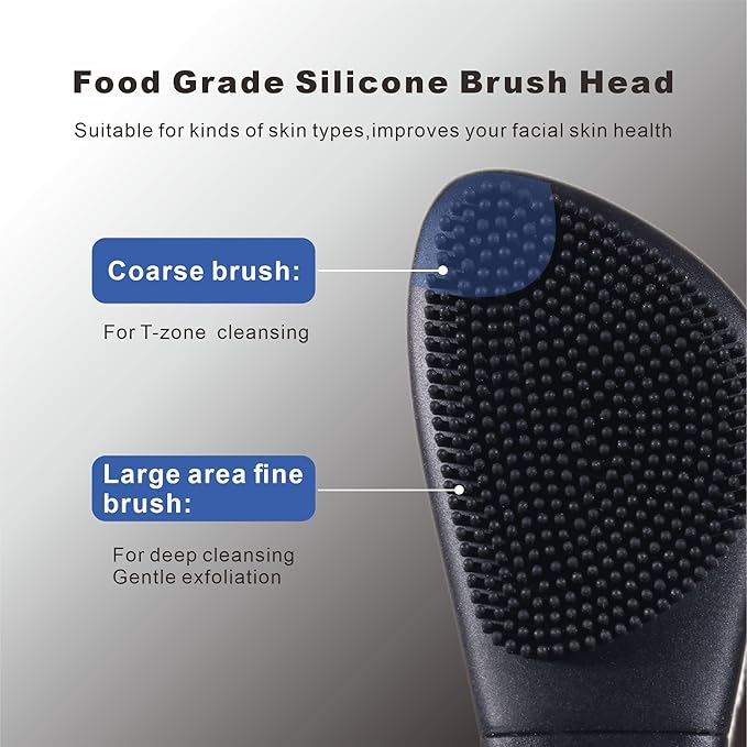 Multifunctional Face Washing Brushes,2 in 1 Pore Cleaning Brush & Blackhead Scraper,Pimple Extractor for Women Men,Face Scraper Skin Spatula,Pore Scrubber for Deep Cleansing.(Black)
