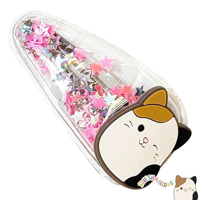 Luv Her Hair Accessories: 6pc Cute Squish Hair Clips with Favorite Character Charms for Girls and Toddlers Ages 3+