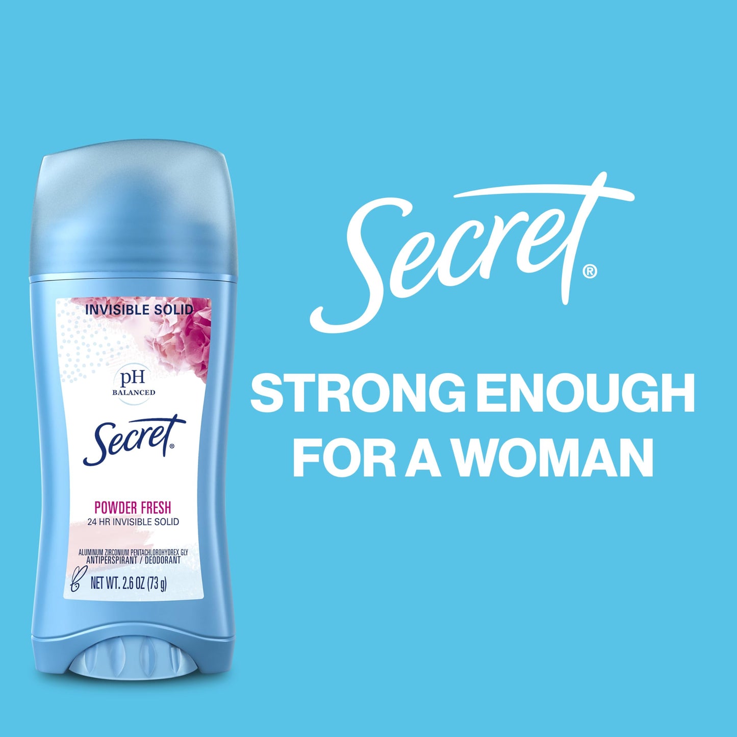 Secret Invisible Solid Antiperspirant Deodorant, Unscented - 2.6 oz - 2 pk
