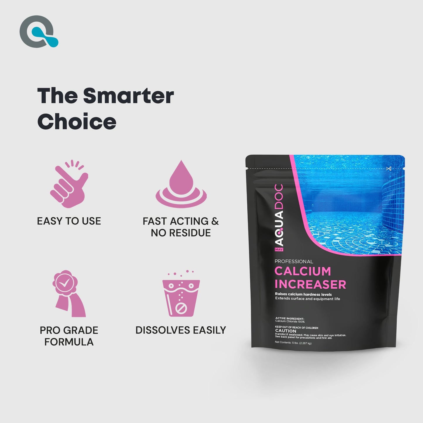 MAV AquaDoc Pool Calcium Hardness Increaser - 5lb - Fast-Dissolving Calcium Chloride for Swimming Pools - Made in the USA
