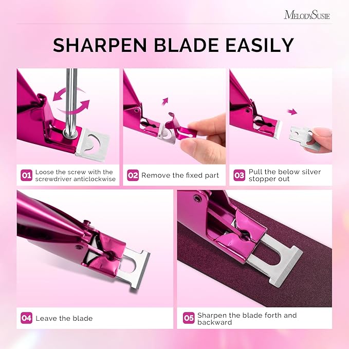 MelodySusie Acrylic Nail Clippers with 15pcs Magnet Sizers, Professional Nail Clippers Cutters for Long Acrylic Gel Nails Tips, Adjustable Stainless Nail Trimmer, Manicure Tool for Salon Home, Plum