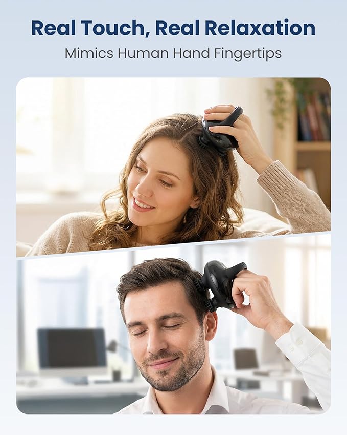 COMFIER Cordless Head Massager Scalp Massager Hair Growth with 3 kneading Modes,Waterproof Hair Massage with 8 Claws for Deep Cleansing,Body Cat Head Scratcher,Gift for Women,Men