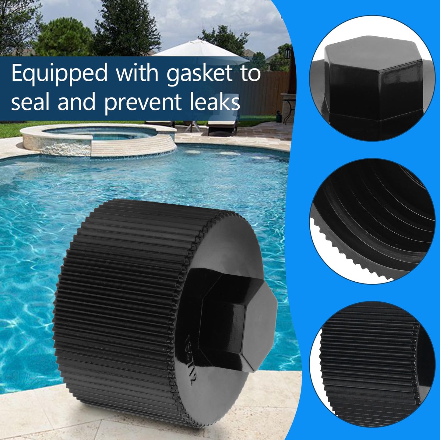 154712 Drain Cap Drain Plug Pool Sand Filter Drain Cap Compatible with Pentair Sand Dollar Top Mount Pool, Pentair Meteor, Cristal-Flo Ii Pool and Spa Aboveground Sand Filters (2 Pack)