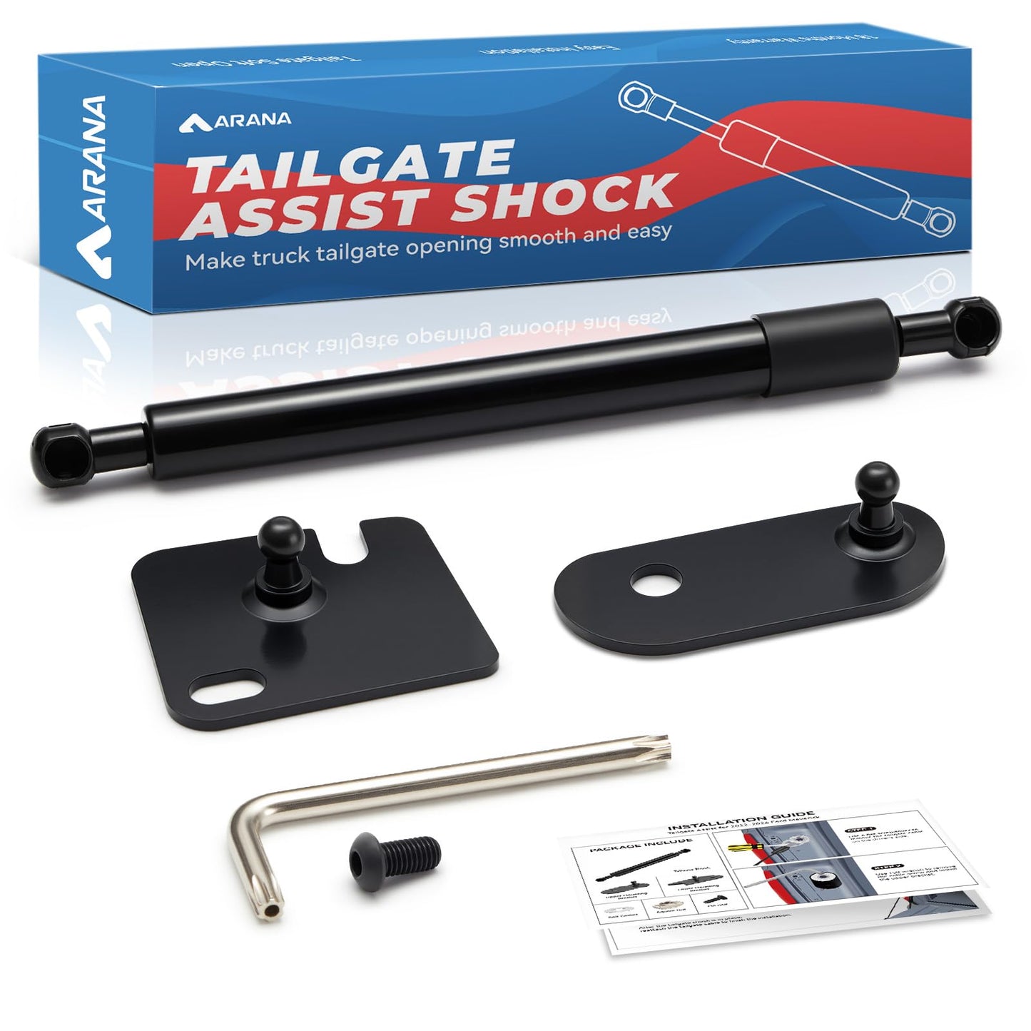 ARANA Tailgate Assist Shock for F250 F350 F450 Super Duty 2017-2026, Tail Gate Accessories Slow Drop Damper Kit for Ford F-250 F-350 F-450 XL XLT LARIAT King Ranch Platinum(No-drill Installation)