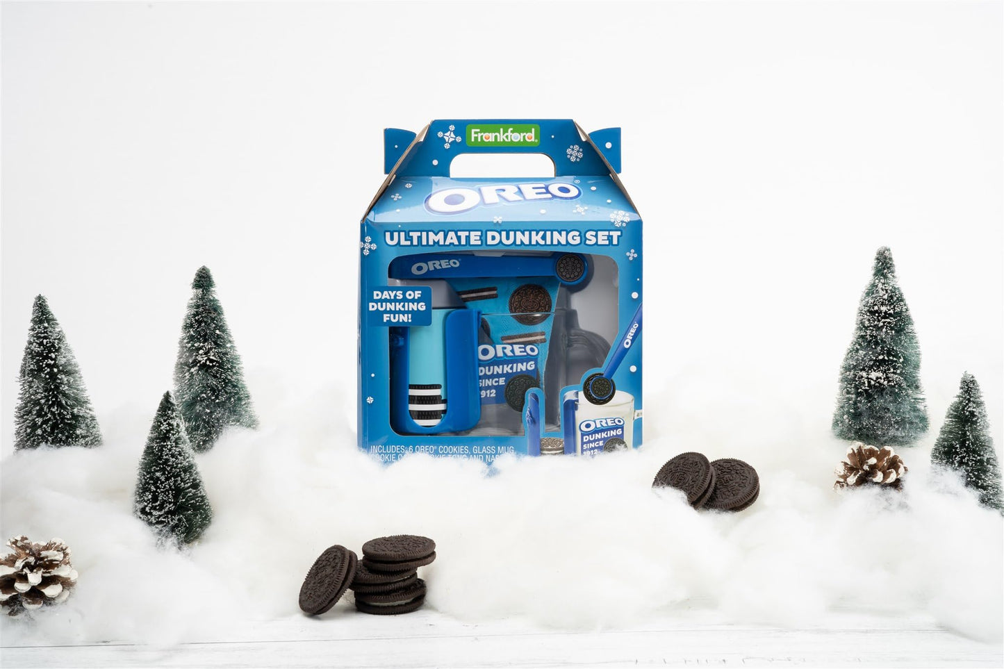 OREO Ultimate Dunking Gift Set With OREO Cookies, Glass Mug, Cookie Holder & Dunking Tongs, By Frankford Candy