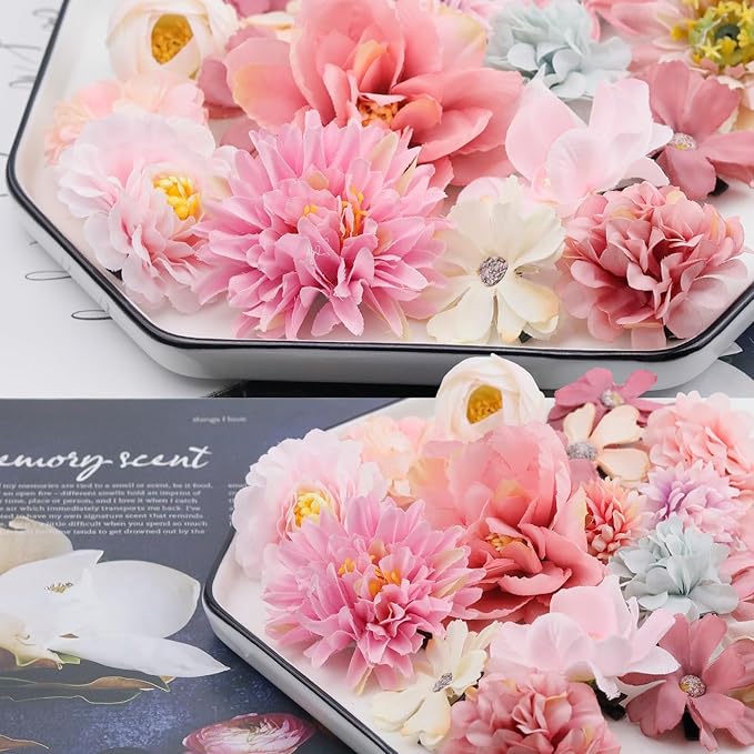 18 PCS Flower Hair Clip Women Pink Floral Hair Barrettes Girls Homecoming Dance Rose Bride Barre Hair Accessories Wedding