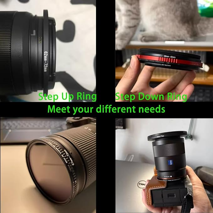 77mm to 58mm Step Down Ring Filter Adapter Metal Ring Step Down Rings Adapter Filter Compatible with All 58mm UV,CPL,ND,Lens Hood,Threaded Lens ect (77mm to 58mm)