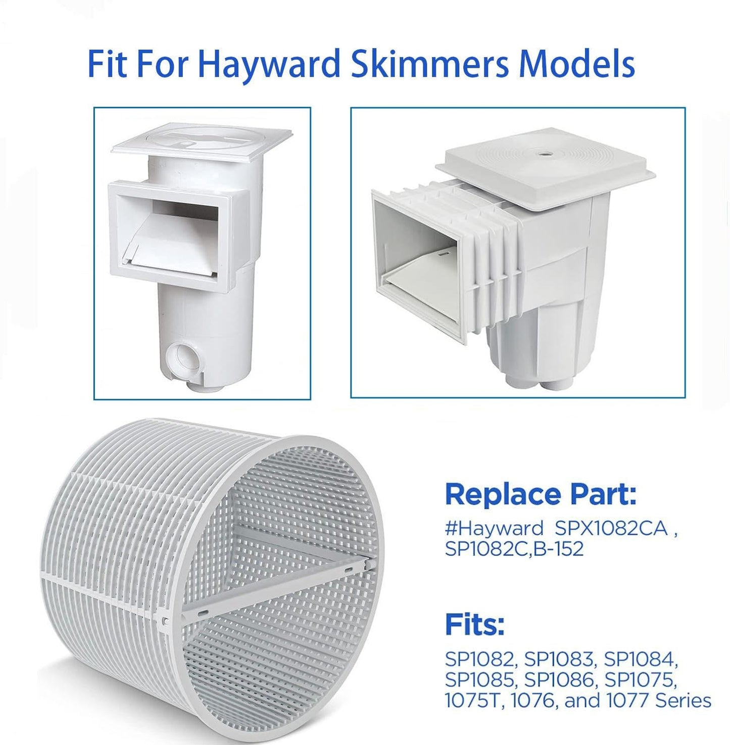 WENPENG Pool Skimmer Basket Replacement,for Hayward Swimming Pool Skimmer SPX1082CA & Aladdin B-152 Skimmer Models,SP1082 SP1083 SP1084 1085 1086 SP1075 1075T 1076 1077 Skimmers Basket