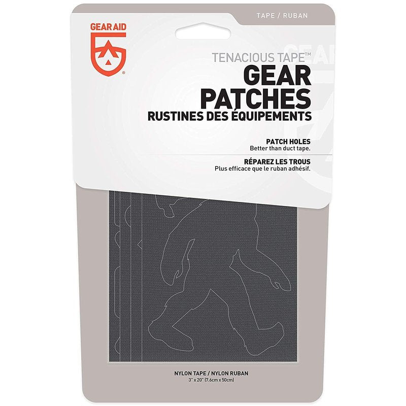GEAR AID Tenacious Tape Repair Patches – Peel-and-Stick Nylon Gear Patches for Jackets, Tents, Sleeping Bags, Backpacks, and Outdoor Gear – Fix Rips, Tears, and Holes, Outdoors, 3”x20”