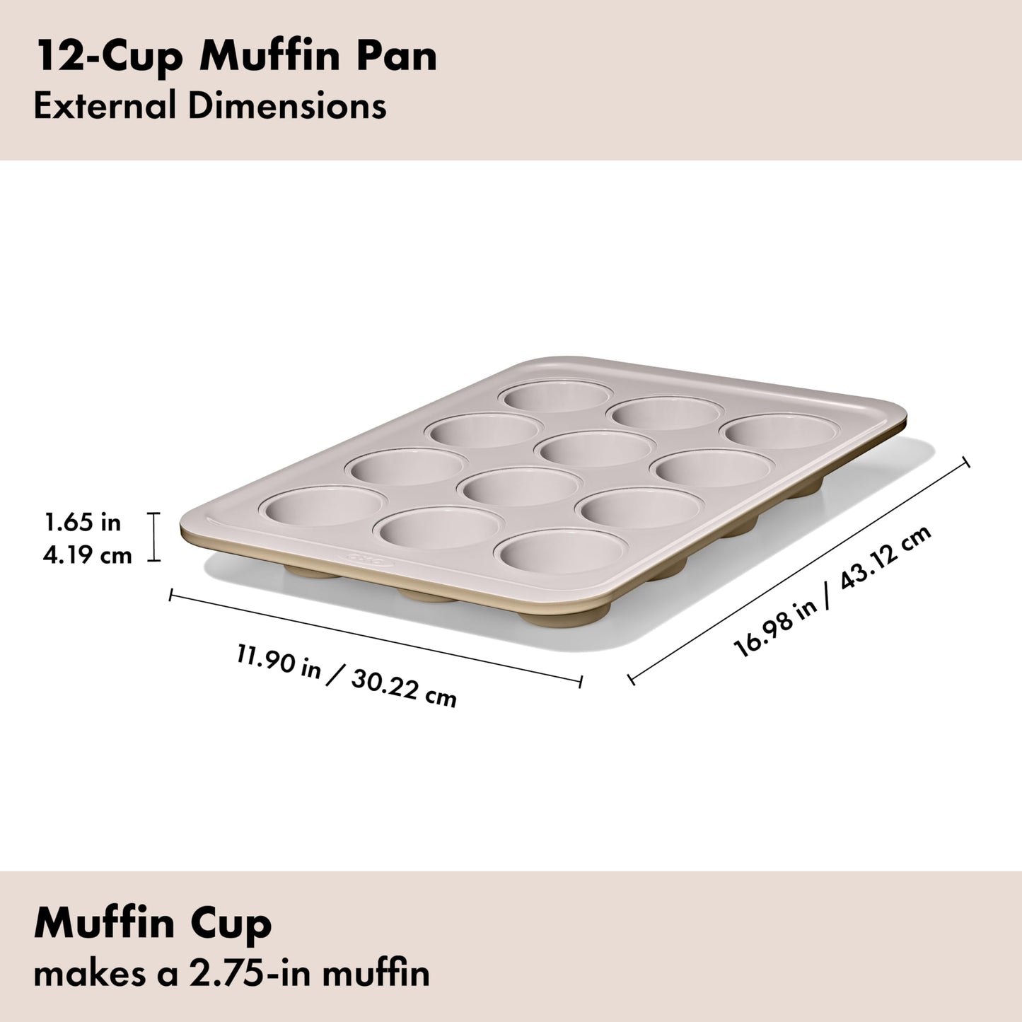 OXO Good Grips Non-Stick Pro Ceramic Coated Metal Bakeware 12 Cup Muffin Pan – Biscuit