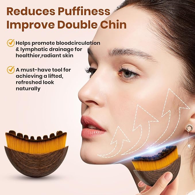 1PCS Lymphatic Contour Face Brush, Lymphatic Drainage Brush, Dry Brushing Face Brush, Lymphatic Drainage Massager for Face, Designed for The Face Gentle Enough for Daily Use