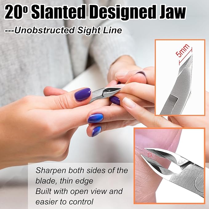 LePinko 4 Packs Upgraded Cuticle Trimmer kit, Sharp Dead Skin Clipper, Labor-Saving Cuticula Remover for Fingernail Toenail, Manicure Pedicure Tool for Women Men, 5mm Jaw, Golden