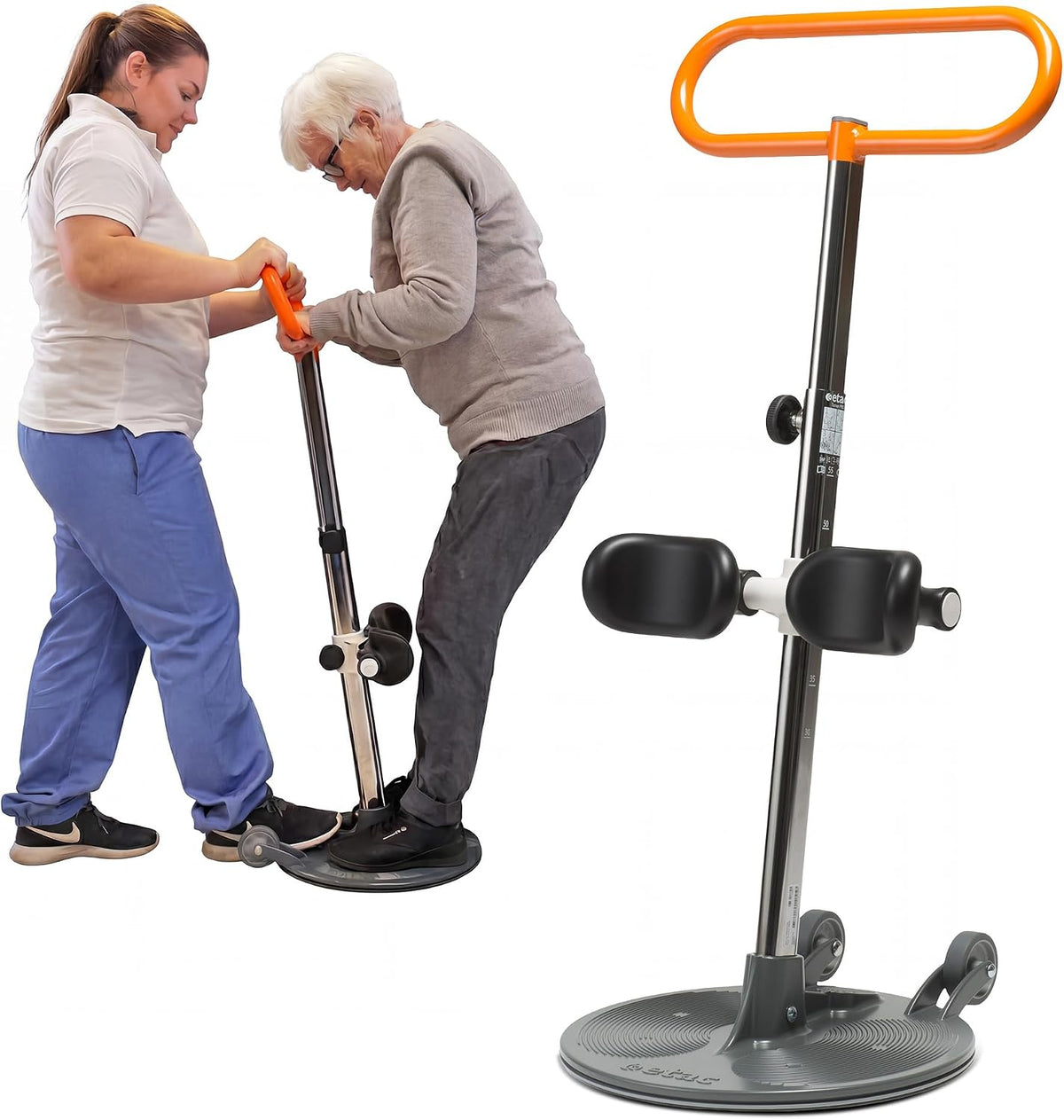 Etac Turner PRO Patient Transfer Aid – Assistive Standing Pivot Transfer from One Seated Position to Another, Requires Leg & Upper Body Strength to Stand & Turn in Place (440 lbs Capacity)