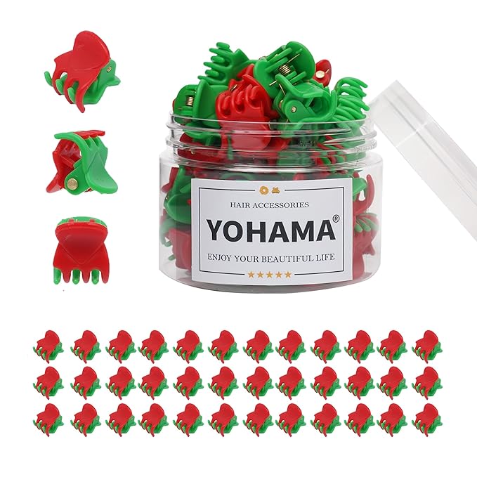 YOHAMA 36 PCS Colorfuls Mini Hair Claw Clips Great for Design Kids and Adult Christmas Hairstyles Decoration Buns, Pining Bangs Strong Grip Multi-function Clamp Clips.