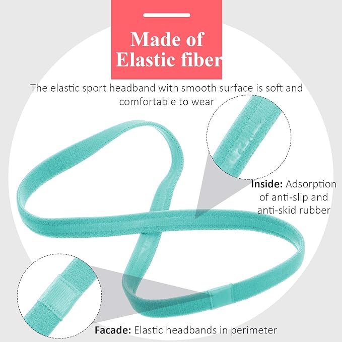4 Pieces Elastic Sports Headbands Thick Non-Slip Hair Bands for Women and Men